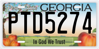 GA license plate PTD5274