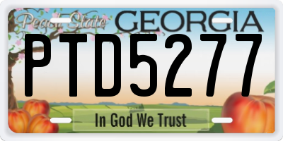 GA license plate PTD5277