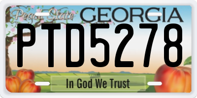 GA license plate PTD5278