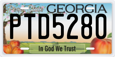 GA license plate PTD5280