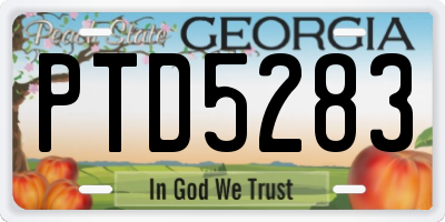 GA license plate PTD5283