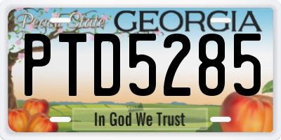 GA license plate PTD5285