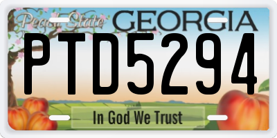GA license plate PTD5294