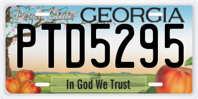 GA license plate PTD5295