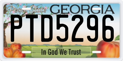 GA license plate PTD5296