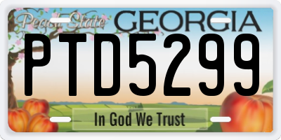 GA license plate PTD5299