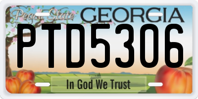 GA license plate PTD5306