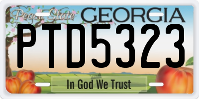 GA license plate PTD5323