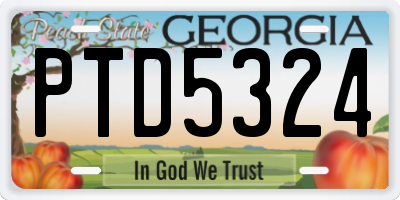 GA license plate PTD5324