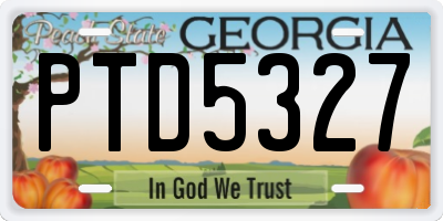 GA license plate PTD5327