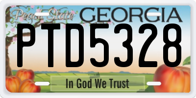 GA license plate PTD5328