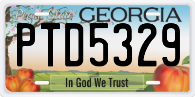 GA license plate PTD5329