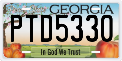 GA license plate PTD5330