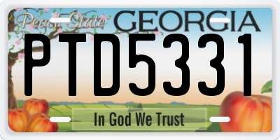 GA license plate PTD5331