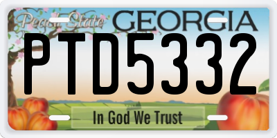 GA license plate PTD5332