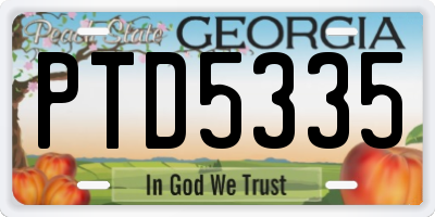 GA license plate PTD5335