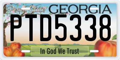 GA license plate PTD5338