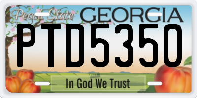 GA license plate PTD5350