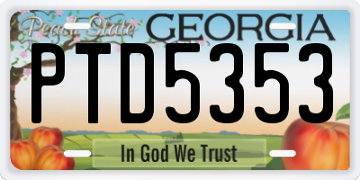 GA license plate PTD5353