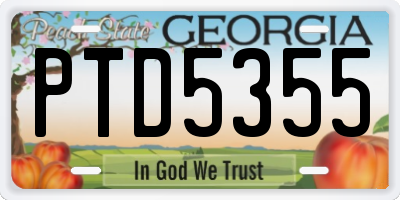 GA license plate PTD5355