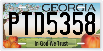 GA license plate PTD5358