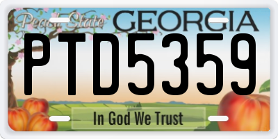 GA license plate PTD5359