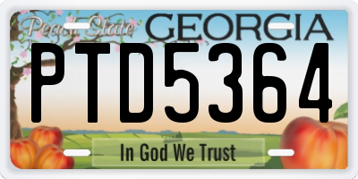 GA license plate PTD5364