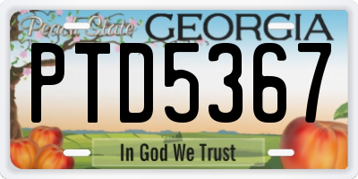 GA license plate PTD5367
