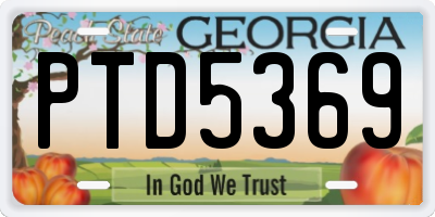 GA license plate PTD5369