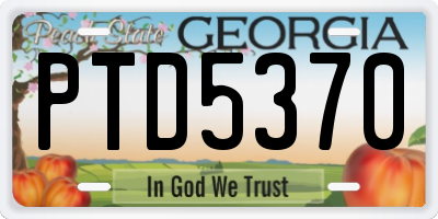 GA license plate PTD5370
