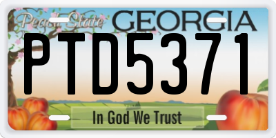 GA license plate PTD5371