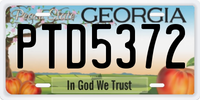 GA license plate PTD5372
