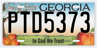 GA license plate PTD5373