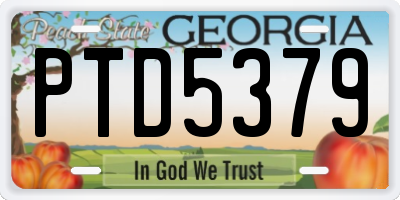 GA license plate PTD5379