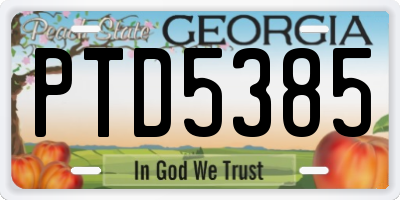GA license plate PTD5385