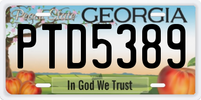 GA license plate PTD5389