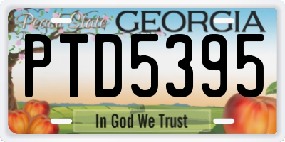 GA license plate PTD5395