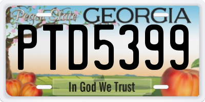 GA license plate PTD5399