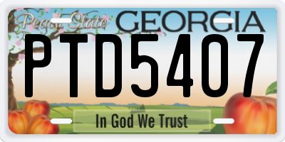 GA license plate PTD5407