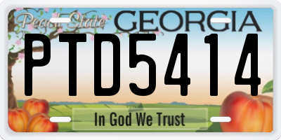 GA license plate PTD5414
