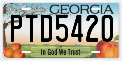 GA license plate PTD5420