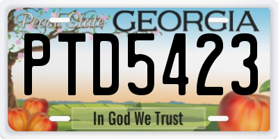 GA license plate PTD5423
