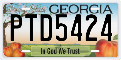 GA license plate PTD5424