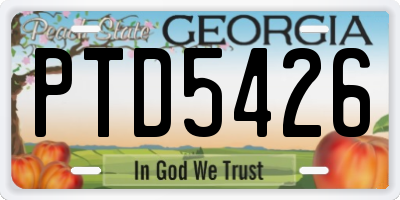 GA license plate PTD5426