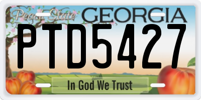 GA license plate PTD5427