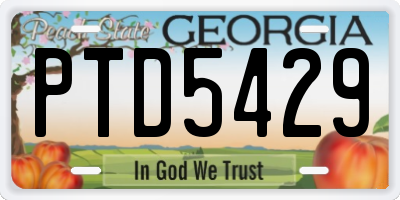 GA license plate PTD5429