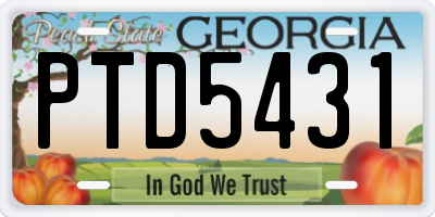 GA license plate PTD5431