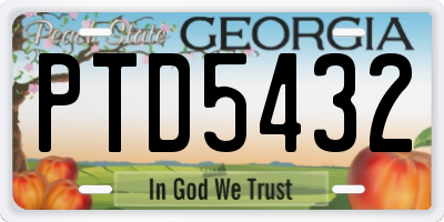 GA license plate PTD5432