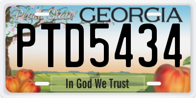 GA license plate PTD5434