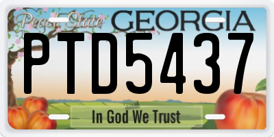 GA license plate PTD5437